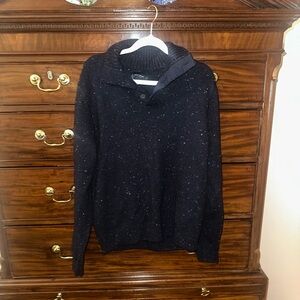 Lucky Brand Mens Blue Tweed Half Mock Neck Sweater Size large
